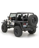 Smittybilt  Rear SRC Bumper with 2" Receiver & Swing Away Tire Carrier in Textured Black for 87-06 Jeep Wrangler YJ, TJ, & TJ Unlimited