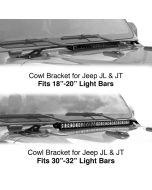XKGLOW  Cowl Light Bar Bracket for 18-25 Jeep Wrangler JL & Gladiator JT