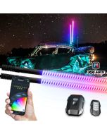 XKGLOW  XKmax RGBW LED Whip Lights with COB LED Strip & App Control for Jeep Vehicles
